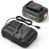 Futurebatt 6.0Ah 20V battery for Dewalt tools with extended runtime.