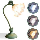 FVTLED Flower Table Lamp base view with vintage charm and cozy lighting.