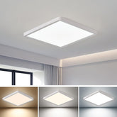 FY WISDOM FLY LIGHTING square LED flush-mount 16-inch delivers uniform living-room illumination