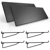 G.CORE pegboard shelves assembly shows extra wall storage.