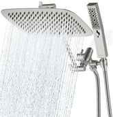 G-Promise all-metal 12-inch dual square shower head with wide rainfall coverage