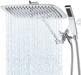 G-Promise all-metal 16-inch dual shower head with handheld spray for broad coverage.