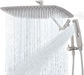G-Promise all-metal 16-inch rainhead delivers wide coverage for a spa-like shower.