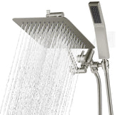 G-Promise all-metal 8-inch dual square shower head delivers wide rainfall coverage