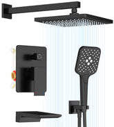 Gabrylly rain shower head delivers broad coverage for a spa-like shower.