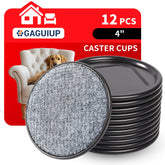 Gaguiup 4-inch round caster cups protect carpet-bottom areas and keep furniture stable on wood floors.