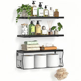 Gailia floating bathroom shelves wall-mounted set of three for compact spaces offering stylish storage.