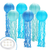 GAILROSO jellyfish lantern deep blue 8-inch for mermaid party decor