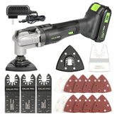 GALAX PRO Power Oscillating Tool with battery and charger enables quick cordless setup.