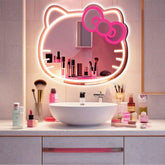 GALLIA Anime Hello Kit Mirror wall display with neon glow for chic room decor