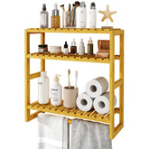 Galood over-the-toilet storage shelf with 3 tiers keeps towels organized and within reach.