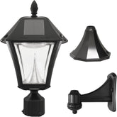 Gama Sonic Baytown II lamp alone with warm white illumination for outdoor entryways