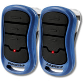 GARAGE STOP 2X Genie Intellicode remote front view with large buttons for easy operation.