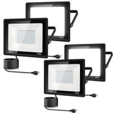 GarageAngle 4Pack flood lights front view enhances outdoor brightness for driveways.