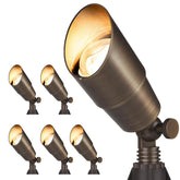 Gardencoin brass outdoor spotlight pack shows durable bronze finish for long-lasting landscape lighting.