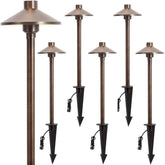 Gardencoin solid brass pathway light with 6.7 inch shade for elegant outdoor illumination