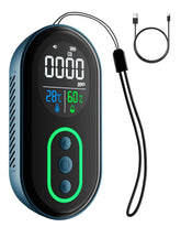 GasDoc DS-399 portable CO detector shown in palm-size form for easy travel safety.