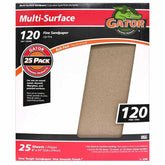 Gator 9x11 sanding sheets 120 grit front view, ideal for general wood and paint sanding