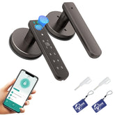 Gavdhe fingerprint door lock front view shows a sleek all-metal design for modern entry