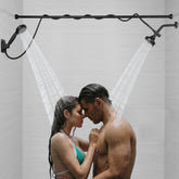 GBBNE matte black dual shower head main view for couples