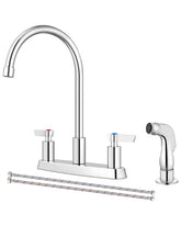 GBBNE kitchen faucet with sprayer shows 8 inch centerset design for simple installation