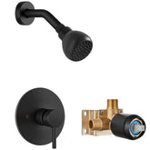 GBBNE shower faucet with valve in matte black for durable daily use