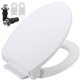 gcbcrit SS114 elongated seat with soft close hinge reduces bathroom noise