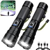 GDPLUS 2-pack 99000-lumen flashlight front view for powerful illumination