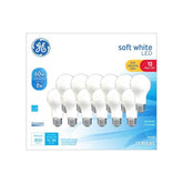 GE LED 8W soft white A19 bulb with frosted finish for warm room lighting
