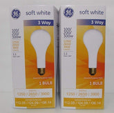 GE PS25 soft white 3-way bulb for versatile brightness in workshops