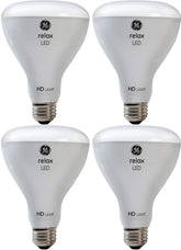 GE Relax LED floodlight with a soft white beam enhances cozy living spaces.