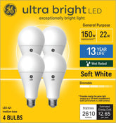 GE Ultra Bright A21 bulb in outdoor carriage light showing strong, even glow for porch lighting