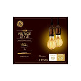 GE Vintage Style amber glass A19 LED bulb providing warm 6W replacement glow for chandeliers