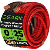 GEARit 0-gauge wire spool in black for high-power car audio installations.