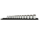 GearWrench 13pc SAE socket set with 3/8-inch drive for versatile automotive work.