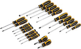 GearWrench 20pc screwdriver set shows ergonomic handle for comfortable grip during tasks