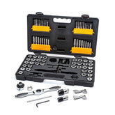 GEARWRENCH 77-piece tap and die set with ratcheting t-handle.