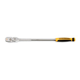 GEARWRENCH 81210XP flex-head teardrop ratchet reaching into tight space.