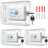 Gedreew clear thermostat lock box cover front view shows tamper protection benefits