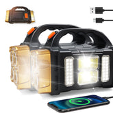 GEEBONFLUGENS solar flashlight front view for outdoor portable lighting.