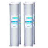 Geekpure 20-inch carbon block filter in box shows four-pack convenience