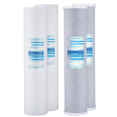 Geekpure 4-pack 20-inch filters ready for whole-house installation to upgrade water filtration.