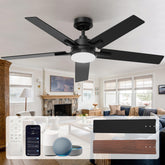 Geinself 52-inch black smart ceiling fan with lights for year-round comfort