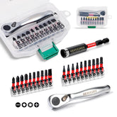 GEINXURN 22-piece ratchet bit set with base for portable use