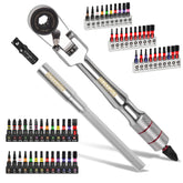 Geinxurn pivot head ratchet set enabling versatile tightening in tight spaces