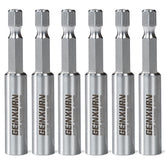 GEINXURN 6-pack bit holder in box shows durable stainless steel frame for secure quick changes.