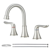 GENBONS wide-spread 8-inch faucet in brushed nickel elevates bathroom vanity style.