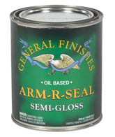 General Finishes Arm-R-Seal topcoat during wipe-on application for durable wood finish.