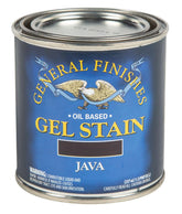 General Finishes Oil Base Gel Stain Java bottle delivers rich color with controlled penetration for a hand-rubbed finish.