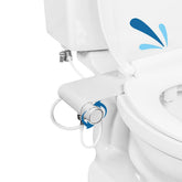 GenieBidet ultra-thin bidet attachment delivers rear cleansing spray for a comfortable bathroom routine.